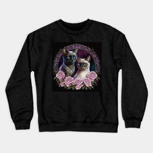 Gothic Royal Burmese Cat Family Crewneck Sweatshirt